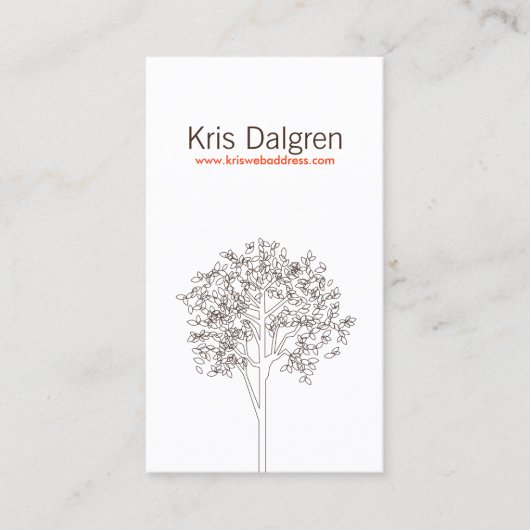 ARBRE en Carte de visite VERTICAL BROWN/BLANC (Devant)