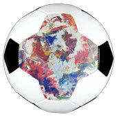 Arbre en fleurs rouge abstrait bleu bleu jaune Fle (Tourné)