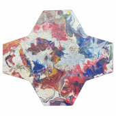 Arbre en fleurs rouge abstrait bleu bleu jaune Fle (Plat)