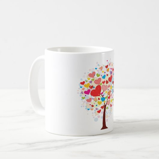Arbre En Forme De Coeur Feuille Mug (Devant gauche)