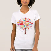 Arbre En Forme De Coeur T-shirt Femme Feuille (Devant)
