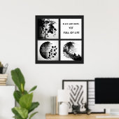 Arbre et feutre noirs et blancs - affiche original (Bureau à domicile)