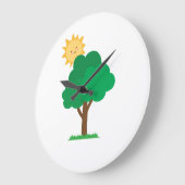 Arbre et soleil horloge murale (Angle)