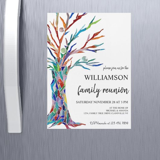 Arbre familial Retrouvailles - Magnet d'invitation