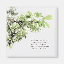 Arbre Feuille Photo Bible Verse Magnet