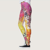 Arbre Fleurs Artsy Style Floral Leggings (Gauche)