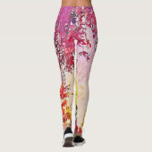 Arbre Fleurs Artsy Style Floral Leggings (Dos)
