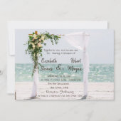 Arbre Fleurs  Mariage sur la Plage  Faire-Part de  (Devant)