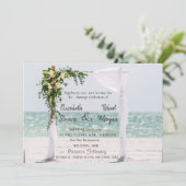 Arbre Fleurs  Mariage sur la Plage  Faire-Part de  (Debout devant)