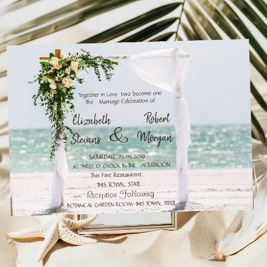 Arbre Fleurs  Mariage sur la Plage  Faire-Part de 