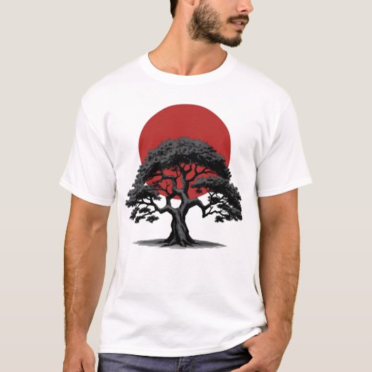 Arbre foncé de style manga avec T-shirt Soleil Rou (Devant)