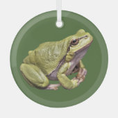 Arbre Frog Cute Zen Frog Ornement en verre de gren (Recto)