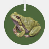 Arbre Frog Cute Zen Frog Ornement en verre de gren (Verso)