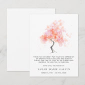 Arbre funéraire moderne Carte de remerciements d'a (Devant / Derrière)