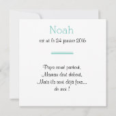 Arbre généalogique ⎮ Faire-part de naissance (Dos)