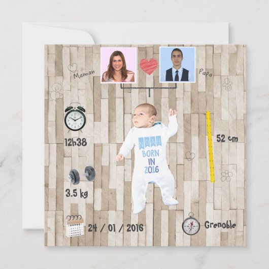 Arbre généalogique ⎮ Faire-part de naissance (Devant)