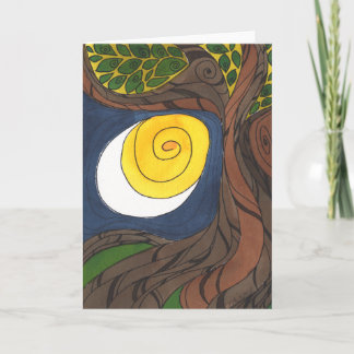 Arbre gris et soleil/lune, Carte pour notes