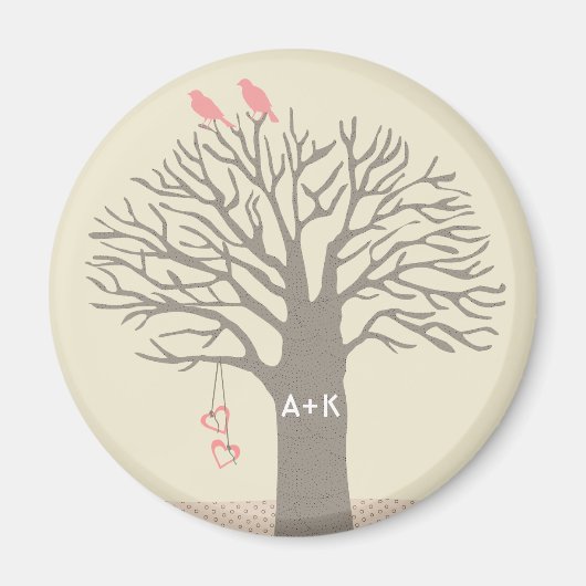 Arbre Inséparables Aimer Initiales Aimant Aimant A (Devant)