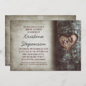 Arbre invitation à la douche nuptiale rustique (Devant / Derrière)