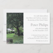 Arbre Jardin paisible 6 Faire-part funéraire (Devant)