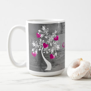 Arbre magenta des coeurs Mug de café personnalisé