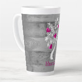 Arbre magenta des coeurs Mug Latte personnalisée (Angle gauche)