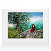 ARBRE MAGIQUE / Aube en bois vert et dame en rouge (Intérieur Horizontal (haut))