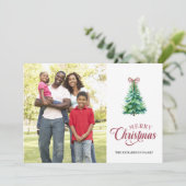 Arbre minimal avec cou 2 photo Carte de Noël (Debout devant)