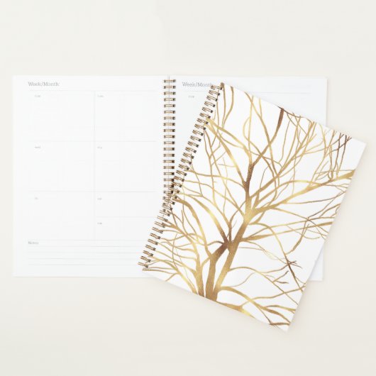 Arbre moderne en or silhouette design minimal blan (Devant avec enveloppe)