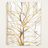 Arbre moderne en or silhouette design minimal blan (Devant)