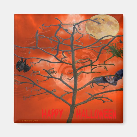 Arbre mort au milieu d'un aimant céleste orange (Devant)