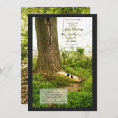 Arbre n Mariage campagnard à neige Invitations aux (Devant / Derrière)