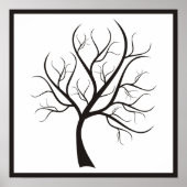 Arbre Noir sur affiche blanche (Devant)