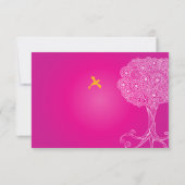 Arbre orné de la vie Bat mitzvah rose RSVP (Dos)