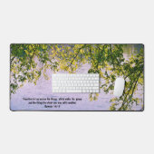 Arbre paisible et eau du lac avec la Bible Verse (Clavier et souris)