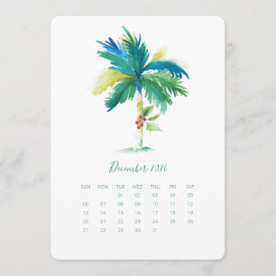 Arbre Palm de la carte Calendrier de décembre