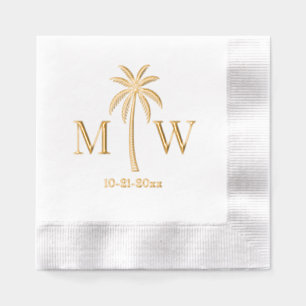 Arbre Palmier Initial Couple Mariage Monogramme Da