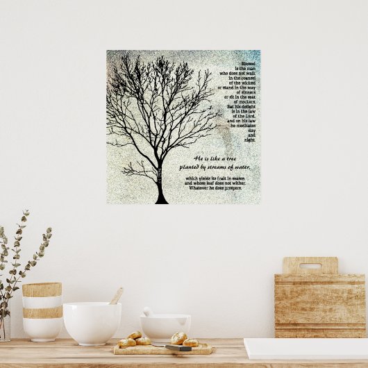 Arbre planté par Streams Écriture Poster (Cuisine)