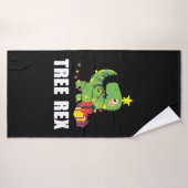 Arbre Rex avec boules de Noël - drôles de dinier (Serviette de bain)
