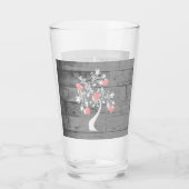 Arbre rose des coeurs Coupe de verre personnalisée (Dos)