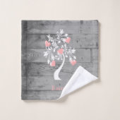 Arbre rose des coeurs Ensemble de serviettes de ba (Gant de toilette)