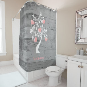 Arbre rose des coeurs Rideau de douche personnalis