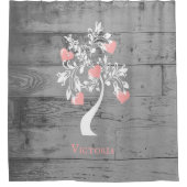 Arbre rose des coeurs Rideau de douche personnalis (Devant)