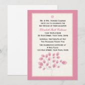 Arbre rose, Invitation Bat mitzvah (Devant / Derrière)