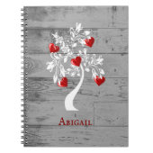 Arbre rouge des coeurs Carnet personnalisé (Devant)