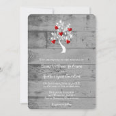 Arbre rouge des coeurs Faire-part de mariage (Devant)