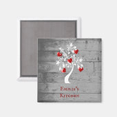 Arbre rouge des coeurs Magnet personnalisé (Recto/Verso)