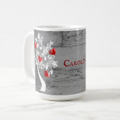 Arbre rouge des coeurs Mug de café personnalisé (Devant gauche)