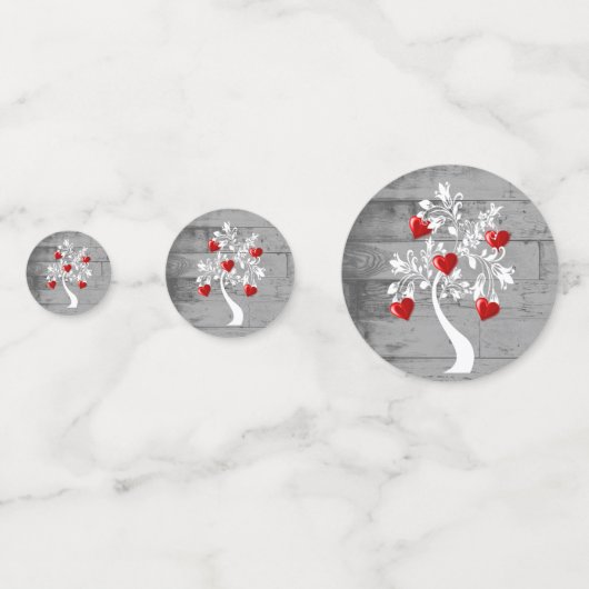 Arbre rouge des Coeurs Table Mariage Confetti (Devant)