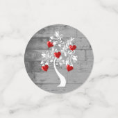 Arbre rouge des Coeurs Table Mariage Confetti (Petit recto)